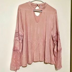 Xhilaration size XXL dusty rose long sleeve blouse